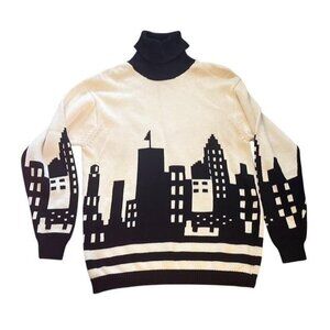 Vintage 80s Liz Sport Turtleneck Skyline Sweater Small Australia